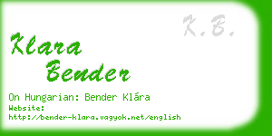 klara bender business card